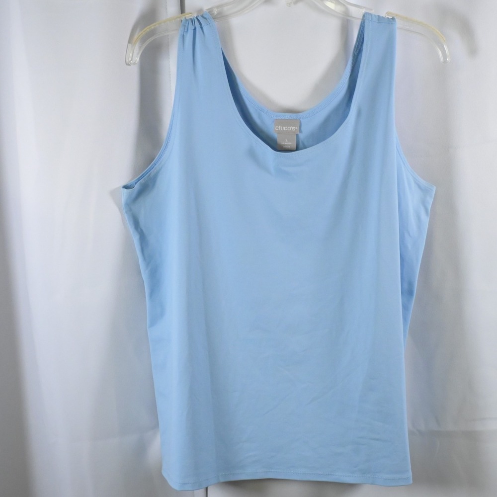 Chico's Blue Stretch Nylon Sleeveless Tank‎ Top Camisole Women's 3 US XL